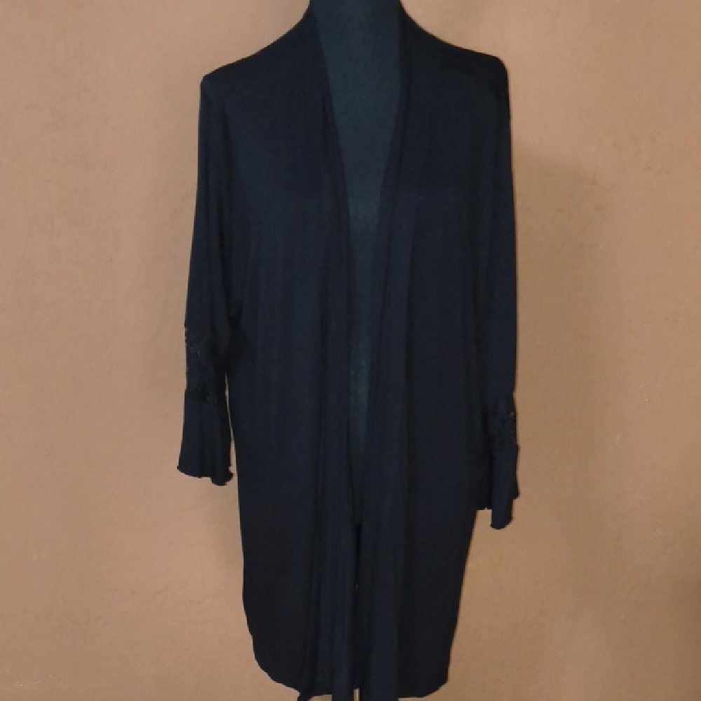 NWT Elie McCarthy Classic Black Knit Lightweight Cardigan Size 3X